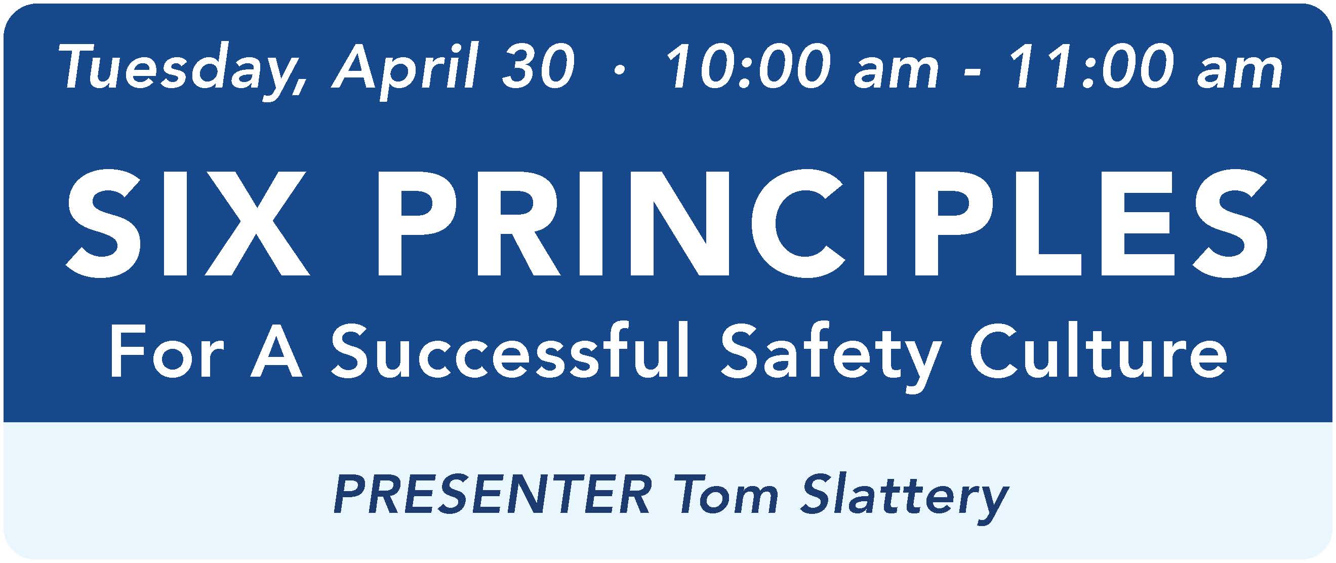 card for Six Principles for a Successful Safety Culture